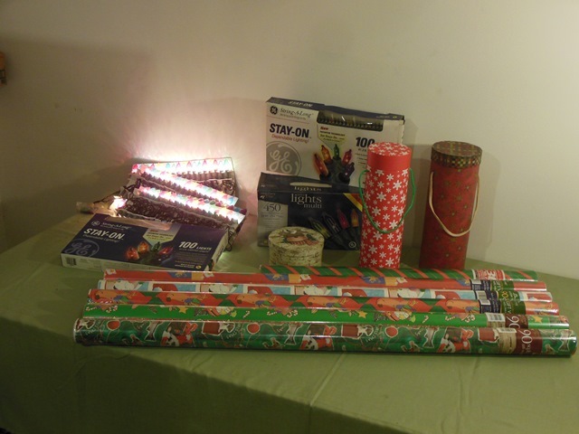 lot 170 image: 480 sq. ft. of New Christmas Wrap, New Lights, and Gift Containers