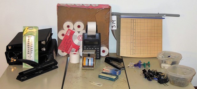 lot 319 image: Office Lot with Paper Cutter, Postal Scale and More