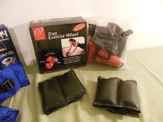 lot 268 image: Exercise (or Gag Gift)  Lot - Bally Fitness and Ajay Fun and Fitness