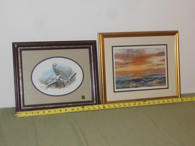 lot 286 image: Don Balke signed Lithograph - Snowy Owl and Dianne Rodwell Print