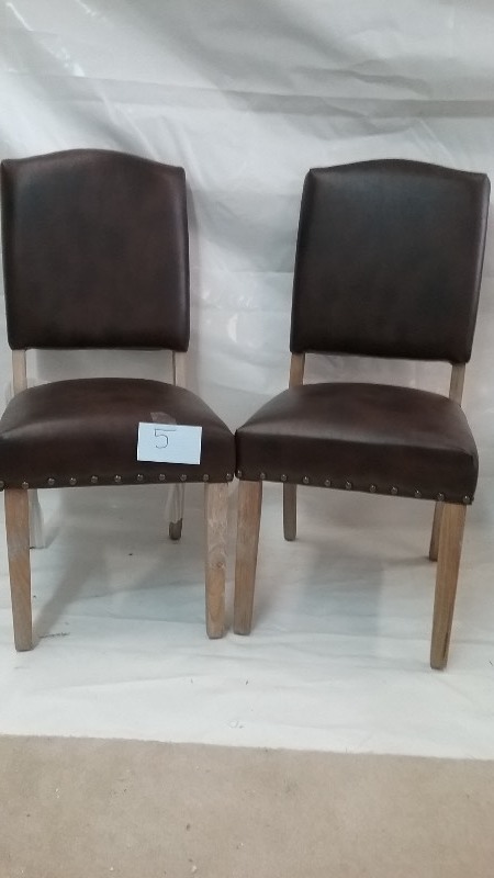 Brown Leather With Bronze Nailhead Dining Chairs Twin Cities
