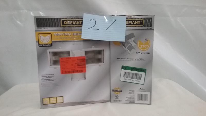 lot 27 image: Defiant Motion Outdoor Lights, 2 Units