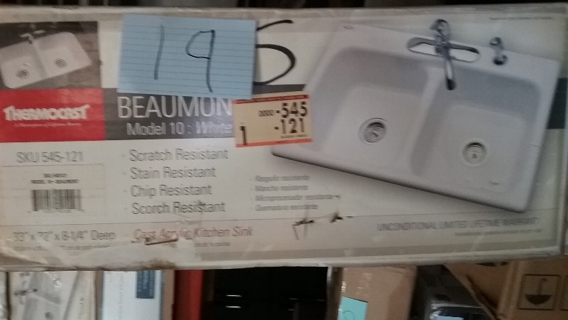lot 19 image: Beaumont Kitchen Sink