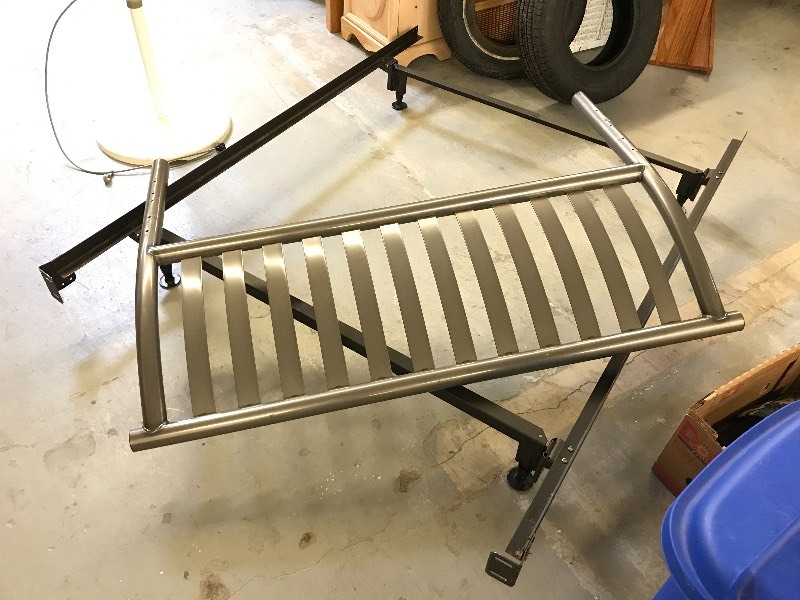 lot 207 image: METAL HEADBOARD WITH BED FRAME