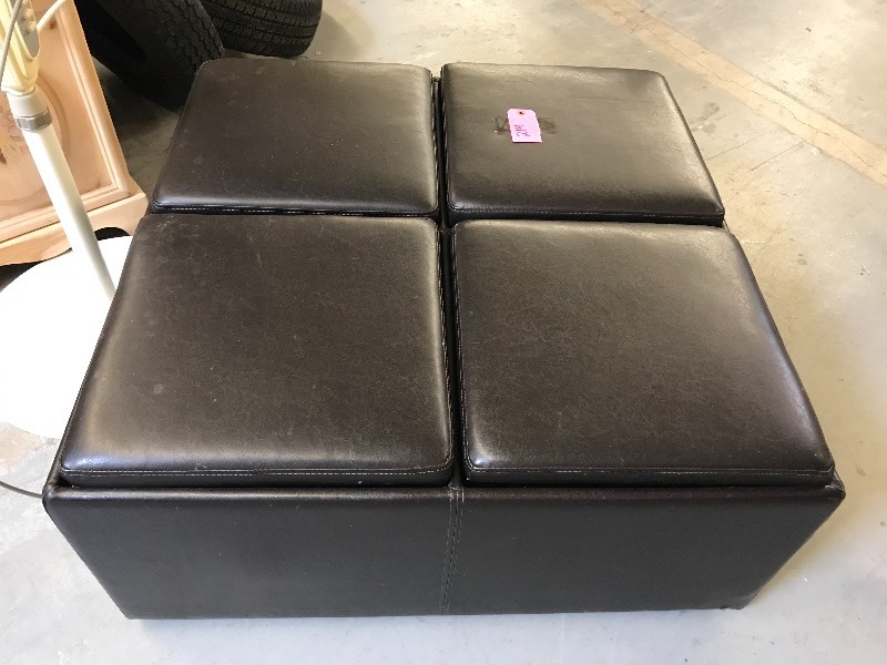 lot 214 image: STORAGE OTTOMAN WITH TRAYS