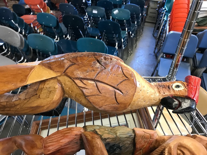 lot 268 image: WOOD CARVING AND WALKING STICKS