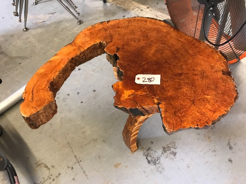 lot 280 image: BURL WOOD COFFEE TABLE