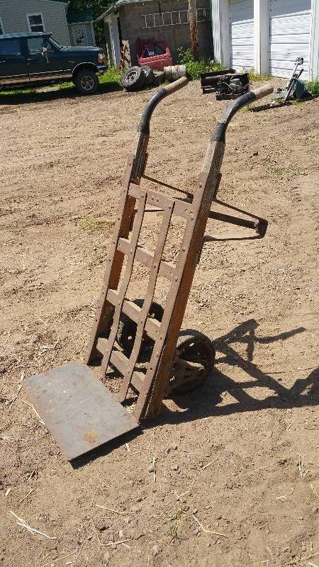lot 14 image: Antique  Primitive Heavy Duty Two-Wheel Dolly