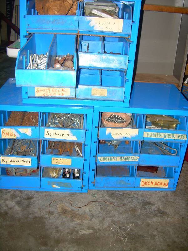 3 SIX DRAWER PARTS BINS