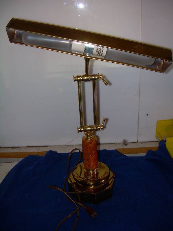BRASS AND GRANITE  PIANO LAMP