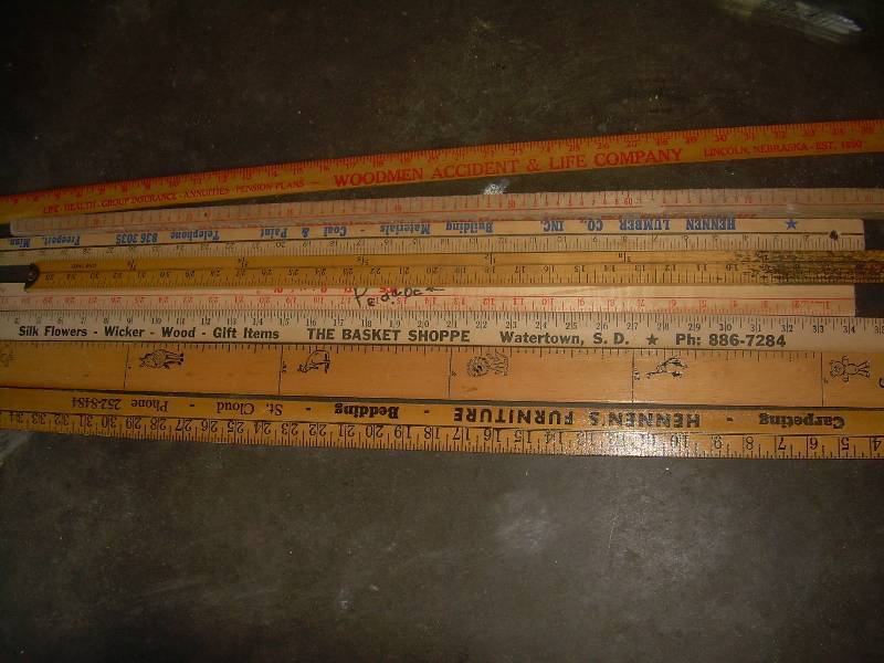 COLLECTIBLE ADVERTISING YARD STICKS