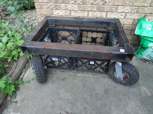 lot 236 image: 4 wheel metal cart with ballon tire...