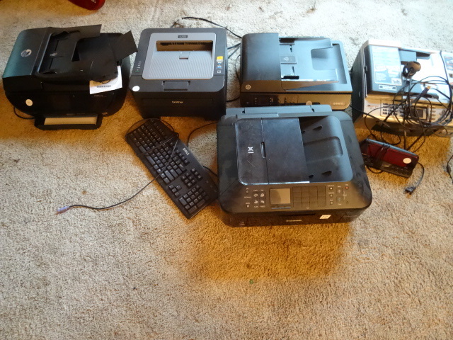 lot 20 image: HP, Brother, And Canon Printers.