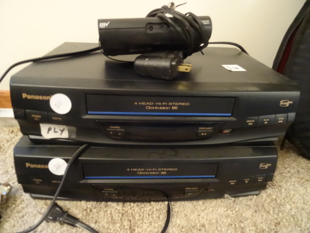 lot 24 image: 2 Panasonic 4 Head VHS Players
