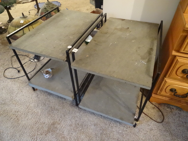 lot 31 image: 2 Metal Framed End Tables,