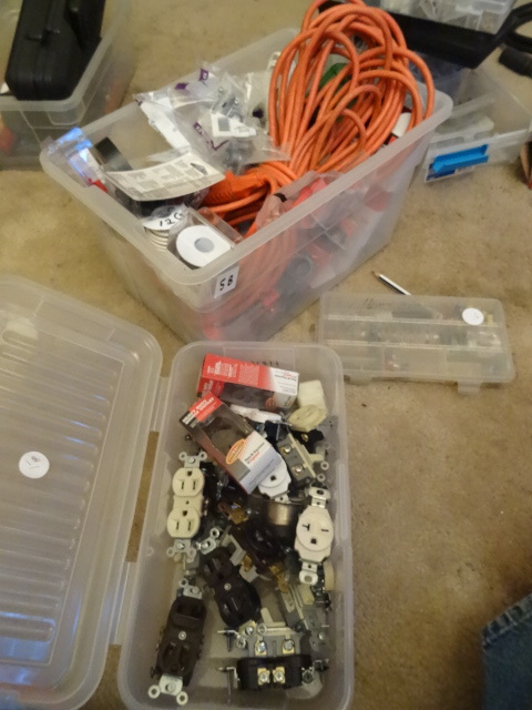 lot 58 image: Bin Of Misc New and Used Electrical