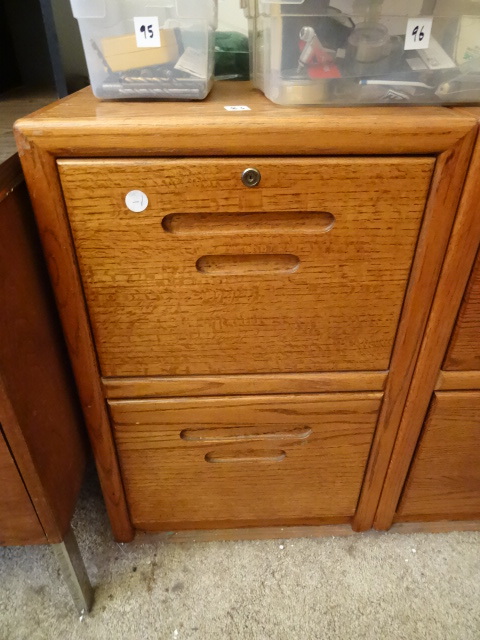 lot 83 image: Wood File Cabinet, 2 Drawer