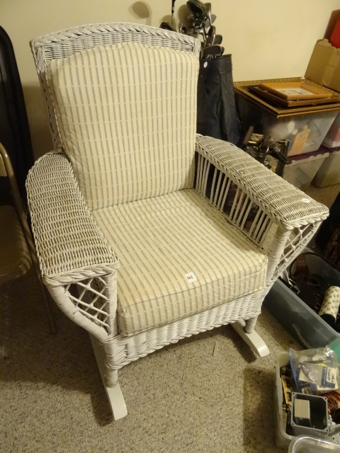 lot 141 image: Vintage Wicker Rocking Chair