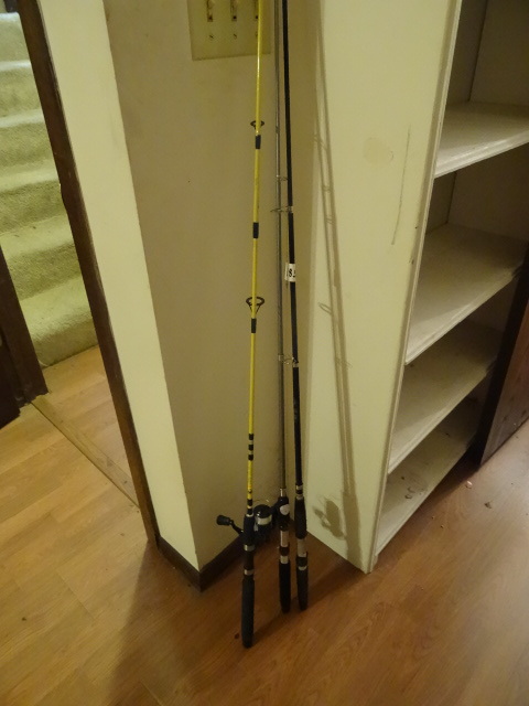 lot 185 image: 1 Rod and Reel and 2 Fishing Rods