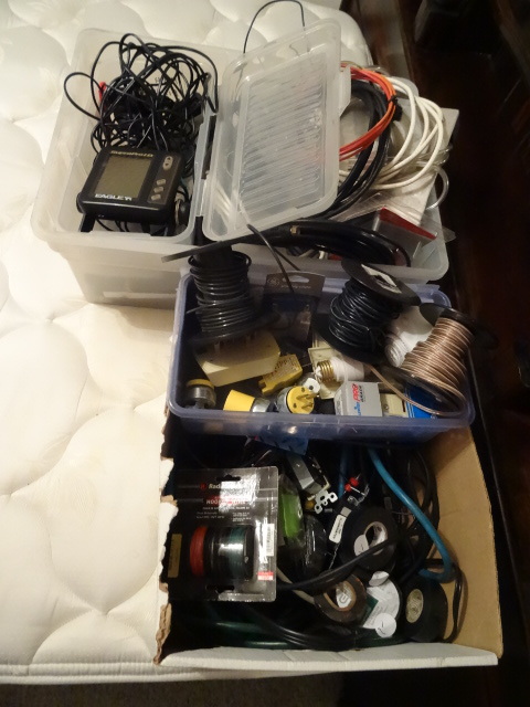 lot 199 image: Bins Of Misc Electrical Wire, Switches,