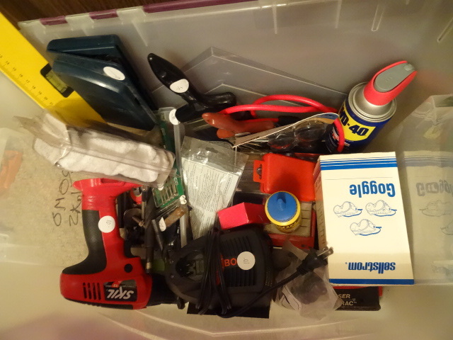 lot 203 image: Bin Of Misc Tools. Accessories,