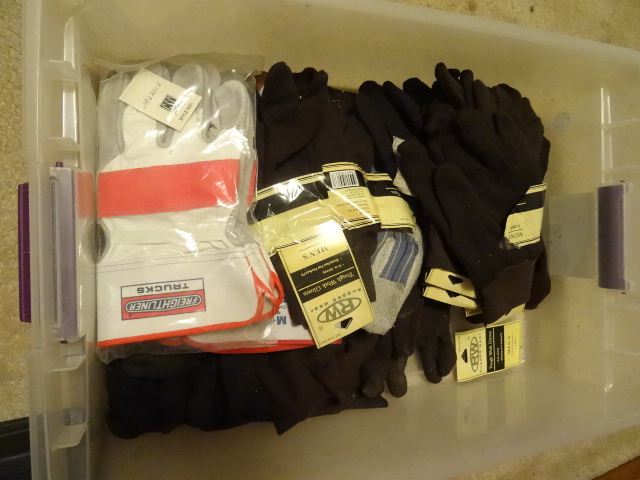 lot 214 image: Bin Of Misc New Gloves