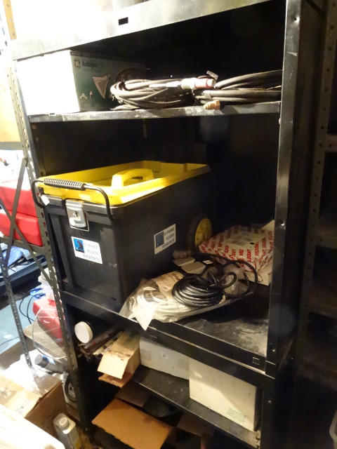 lot 266 image: Metal cabinet with shelves
