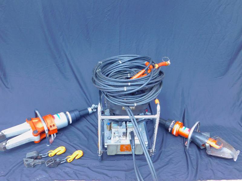 lot 1 image: Holmatro Rescue Tools Hydraulic Spreader, Ram, Cutter, Pump, Hoses