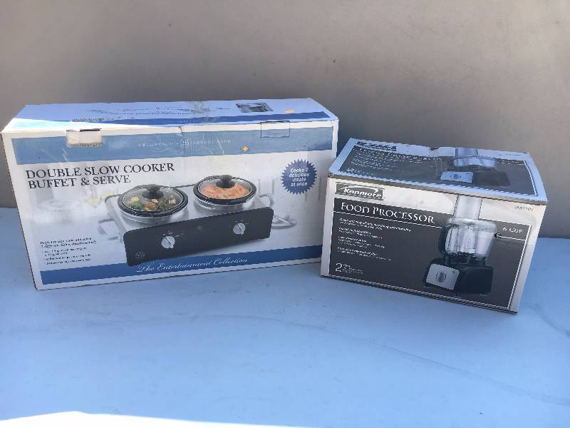 lot 41 image: Double Slow Cooker & Kenmore Food Processor