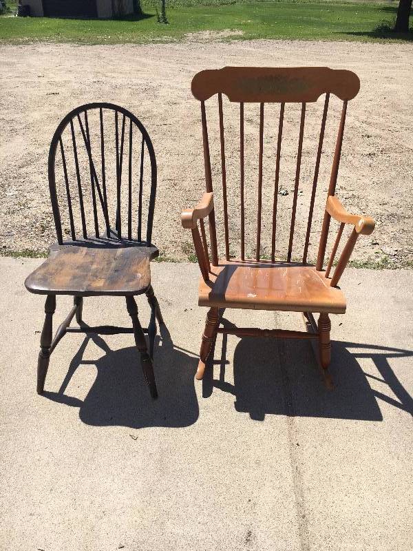 lot 91 image: Pair of Wooden Chairs