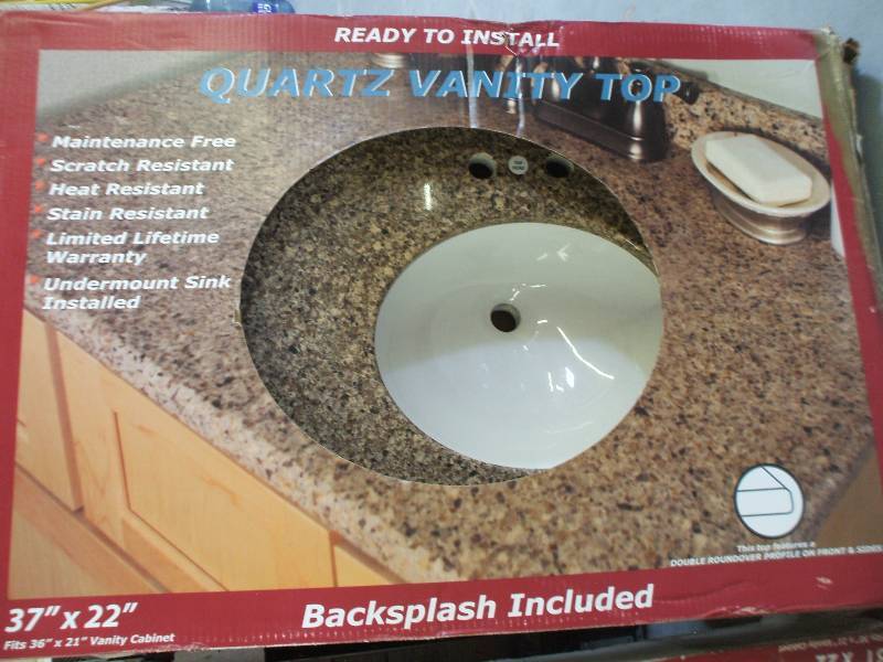 lot 303 image: NEW QUARTZ VANITY TOP