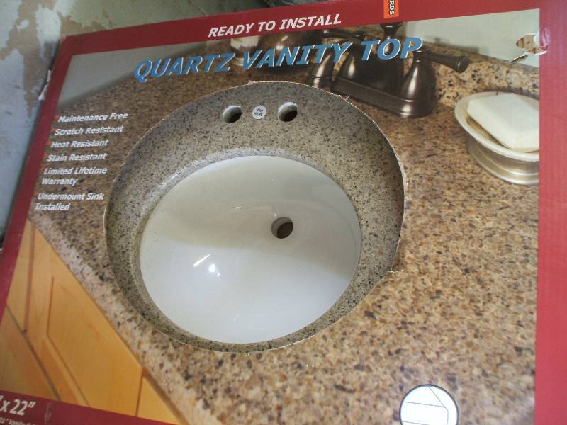 lot 304 image: NEW QUARTZ VANITY TOP