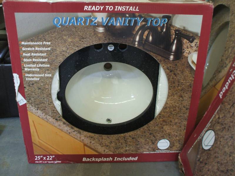 lot 305 image: NEW QUARTZ VANITY TOP