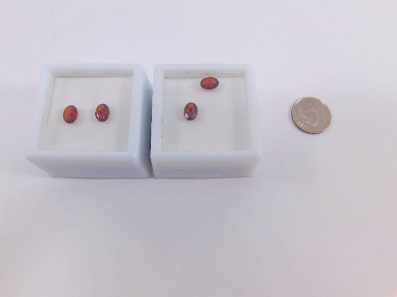 (4) Red Tanga Garnet Gemstones 3.8 ct