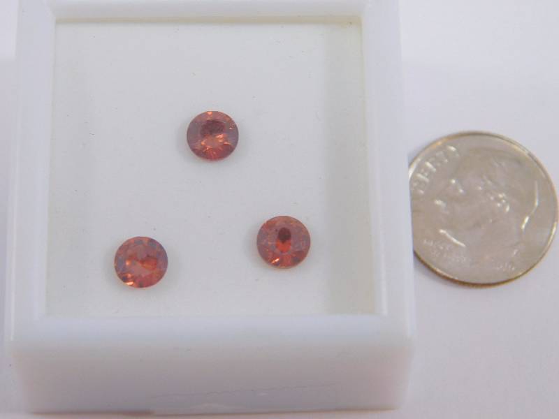 (3) Blush Zircon Gemstones 2 ct
