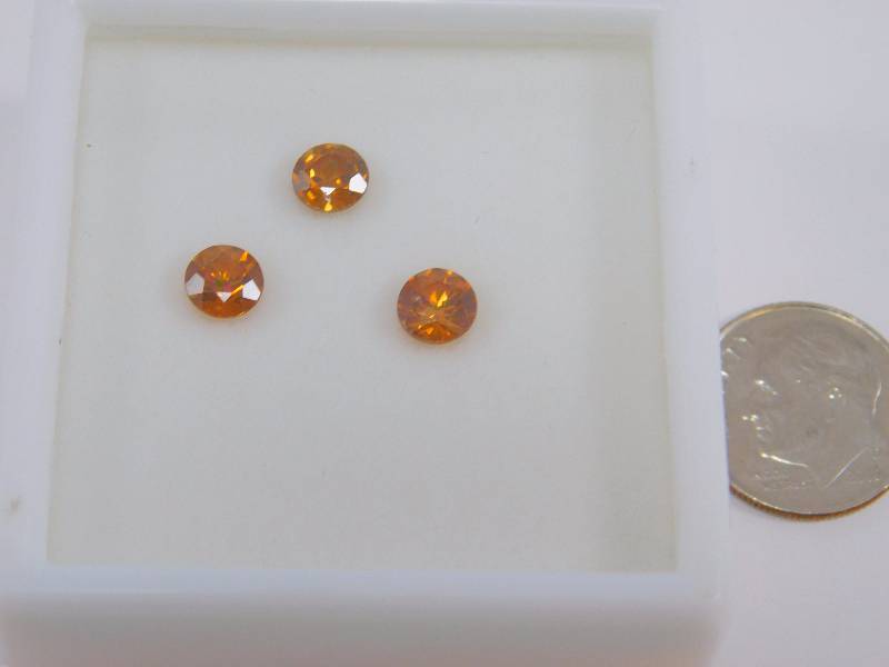(3) Hyacinth Zircon Gemstones 1.1 ct