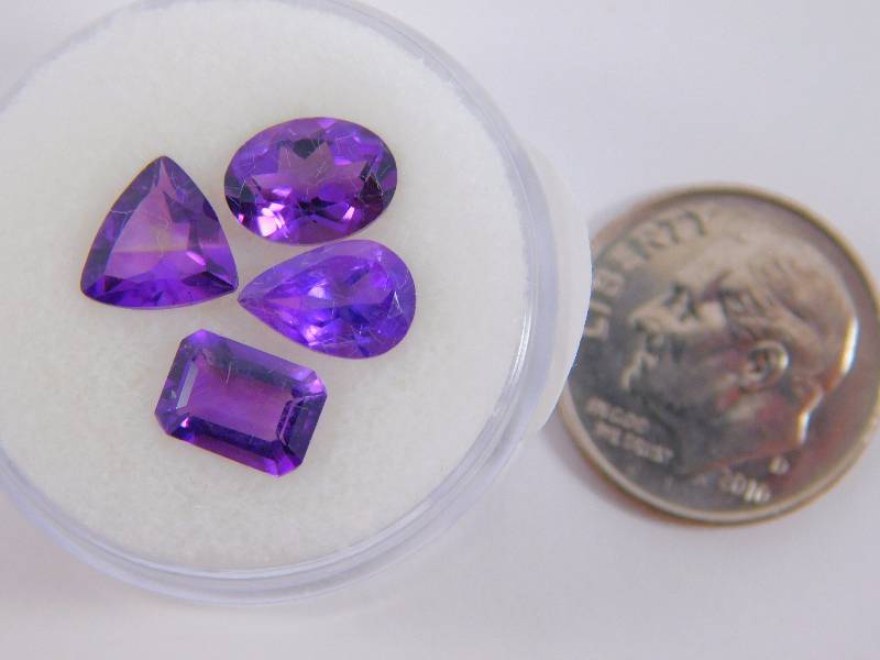 (4) Amethyst Gemstones 3.9 ct