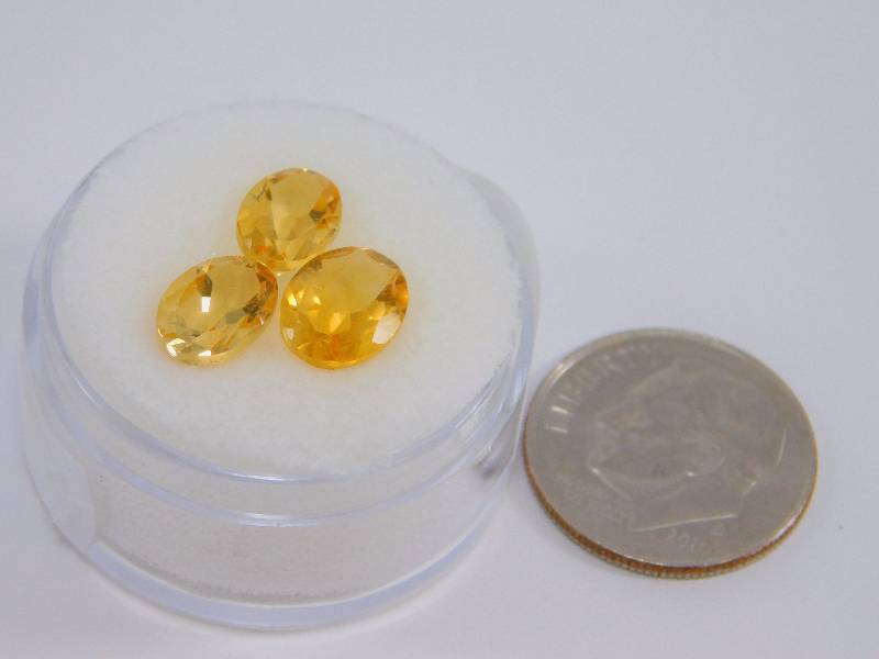 (3) Citrine Gemstones 3.96 ct