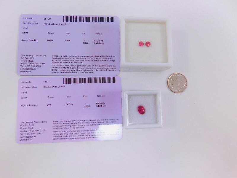 (3) Rubellite Gemstones 1.22 ct