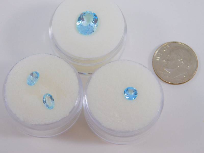 (4) Blue Topaz Gemstones 4.44 ct.