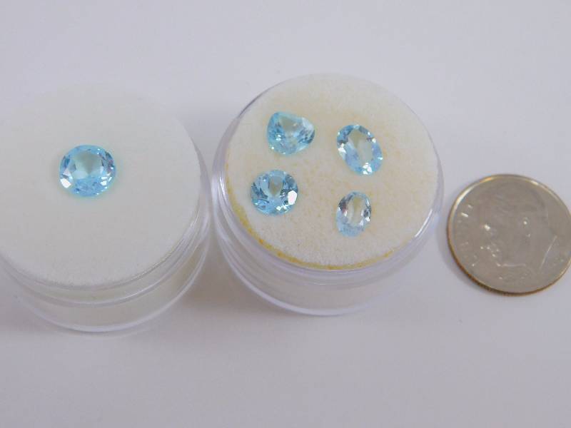 (5) Blue Topaz Gemstones 4.29 ct