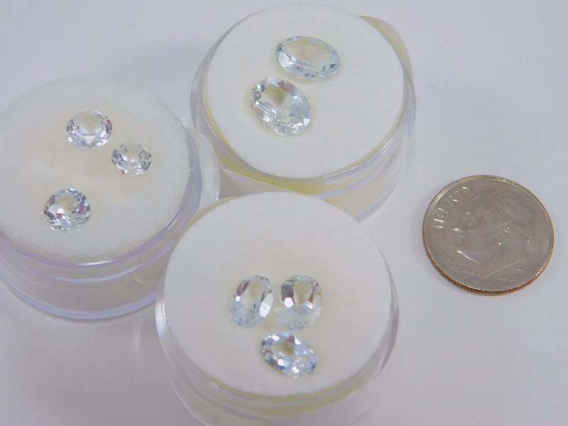 (8) Very Light BlueClear Gemstones 8.66 ct