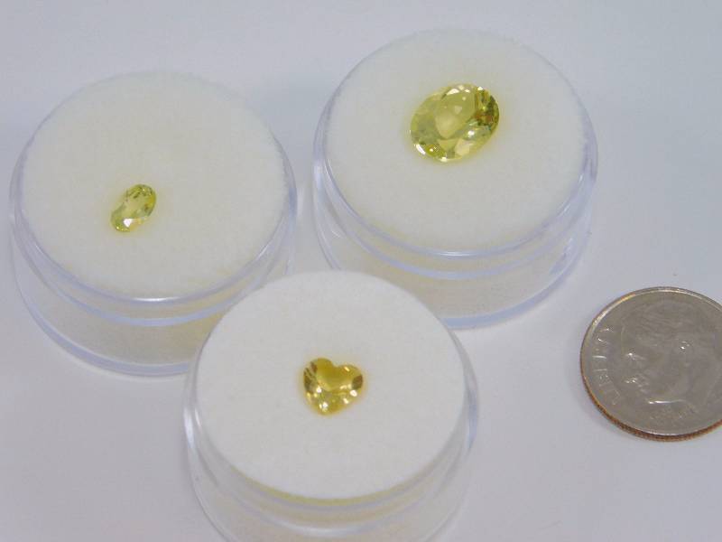 (3) Green Amethyst Gemstones 3.69 ct