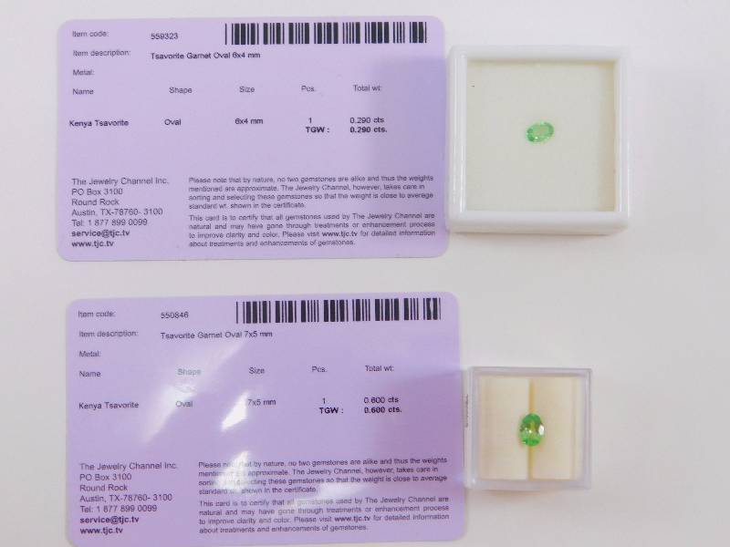 (2) Tsavorite Garnet Gemstones .89 ct