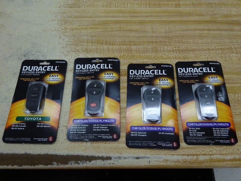 Duracell Keyless entry fobs