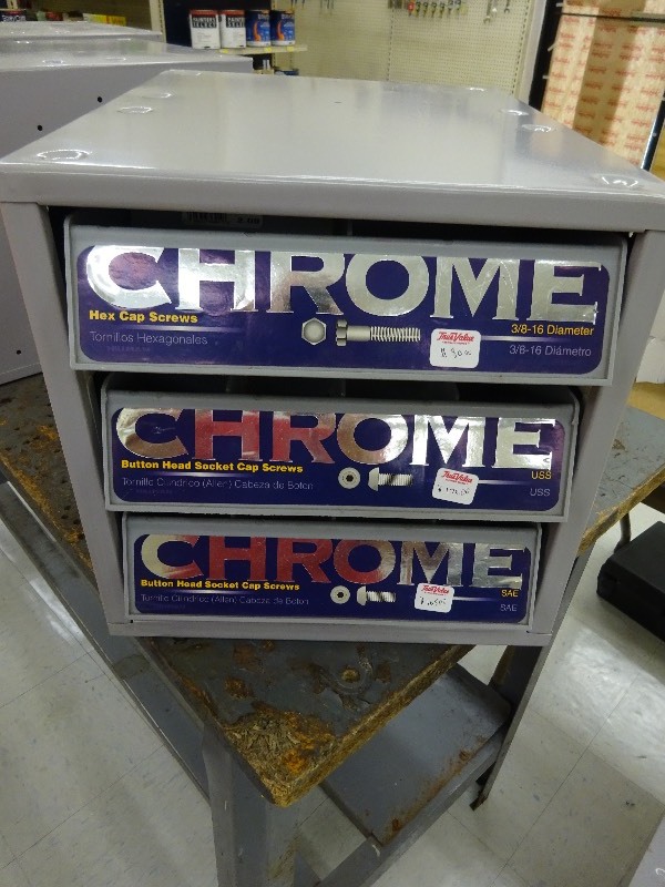 Chrome hex cap screws, button head
