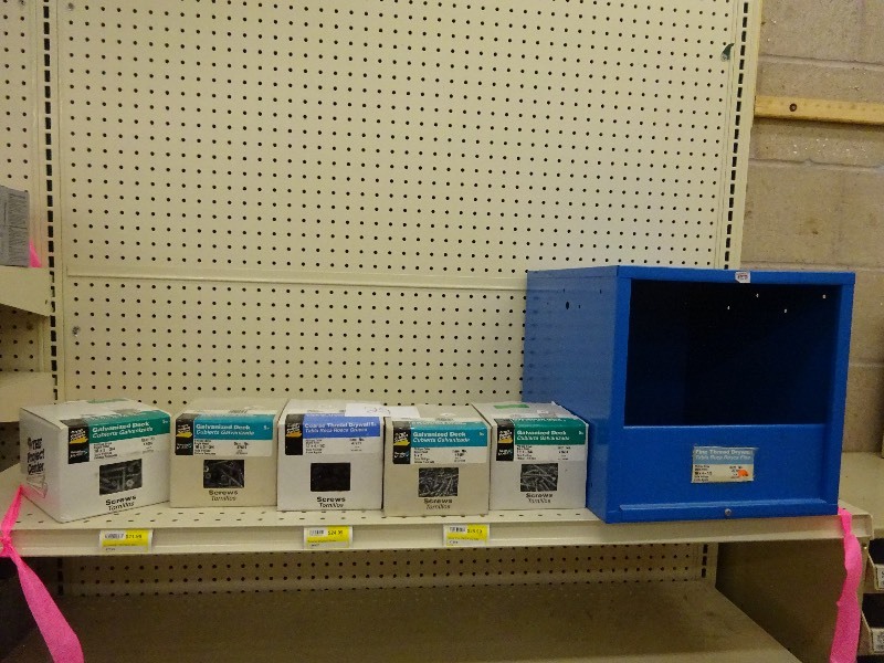 Bin, variety of screws