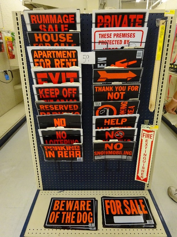 Variety advertising signs