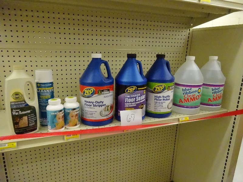Ammonia, flow sealer, polish, stripper