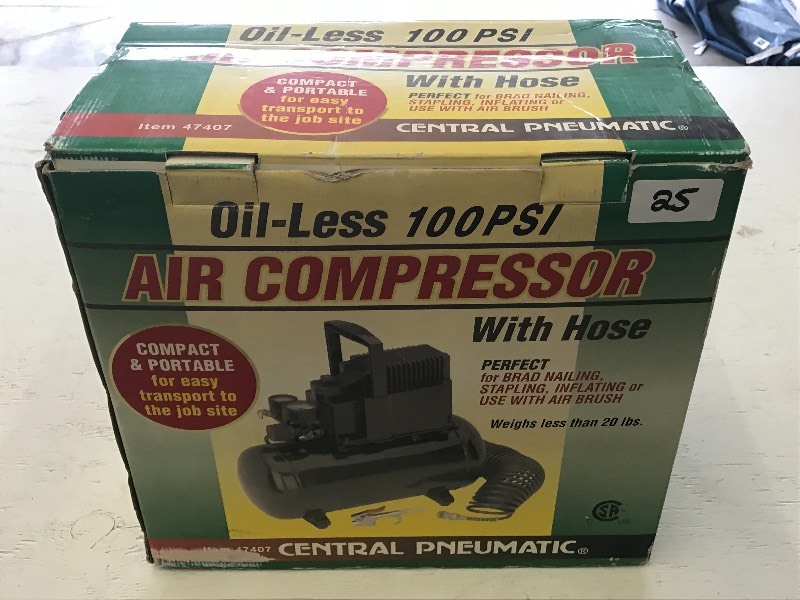 lot 25 image: Central Oil-Less 100PSI Electric Ai...